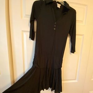 Rubber Ducky black button up collared dress.